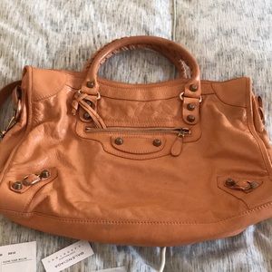 Balenciaga giant city bag orange with rose gold